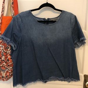 Alexander Jordan denim top with frayed hems